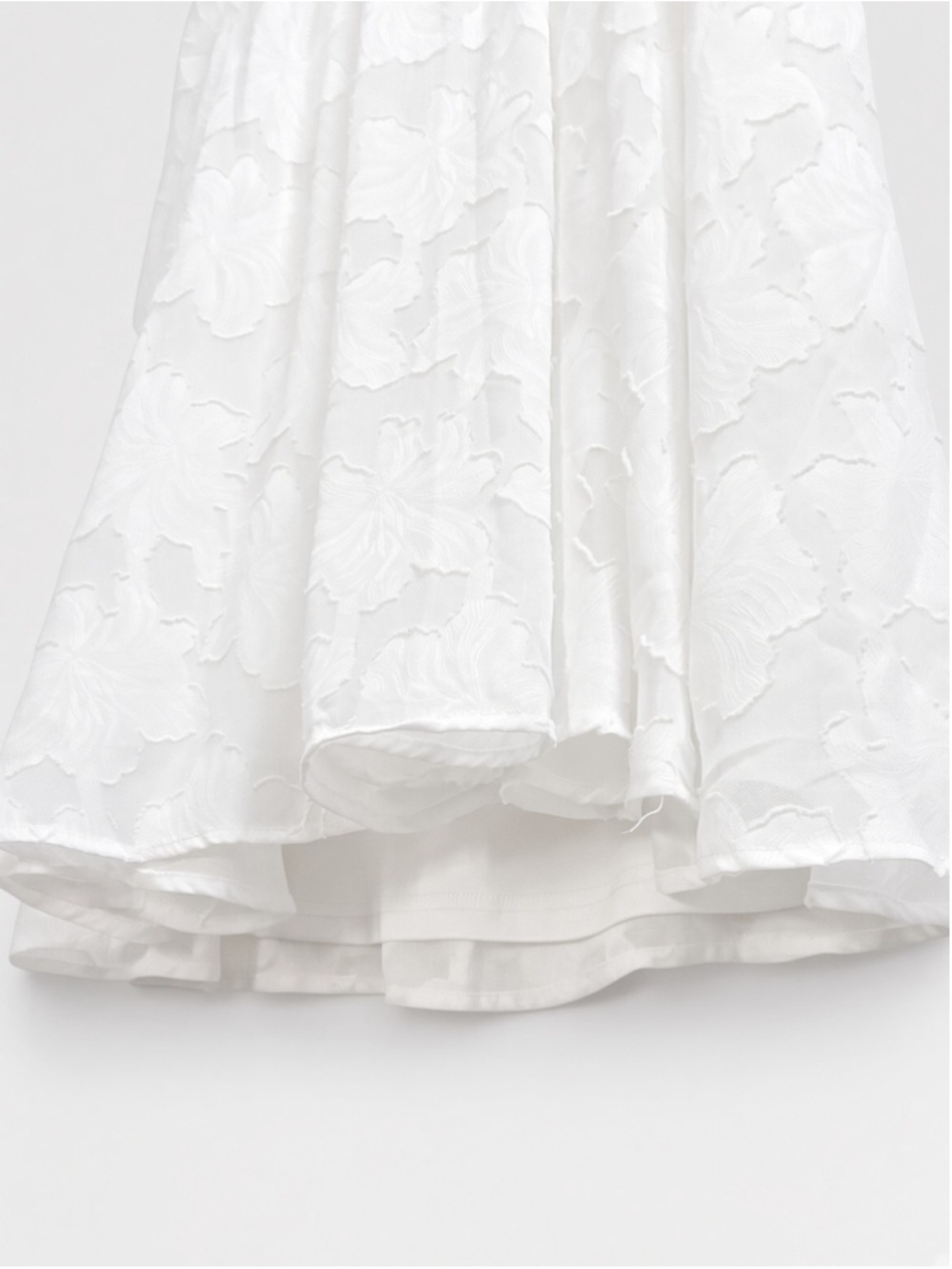 Lulus White Jacquard Puff Sleeve Ruched Babydoll Mini Dress Square Neck M - Picture 14 of 16